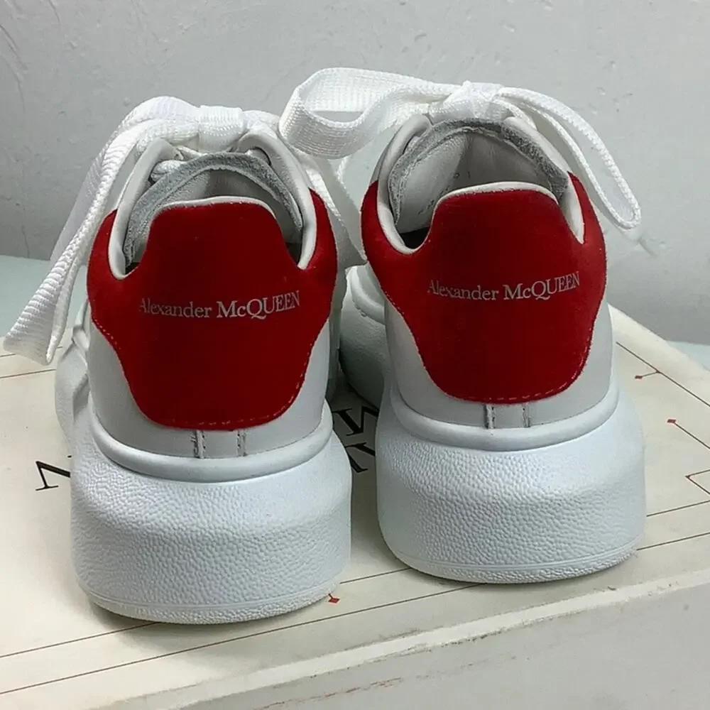 Alexander McQueen Molly Kids White Luster Red leather sneakers SZ 26 or 9.5 EUC - Picture 4 of 16